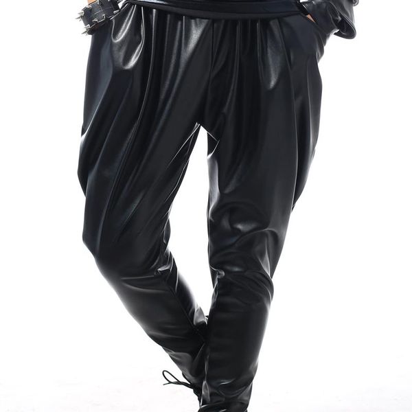 men's pants stage personality men leather harem pant feet trousers singer dance rock fashion elasticity street star style black
men's pants stage personality men leather harem pant feet trousers singer dance rock fashion elasticity street star style black