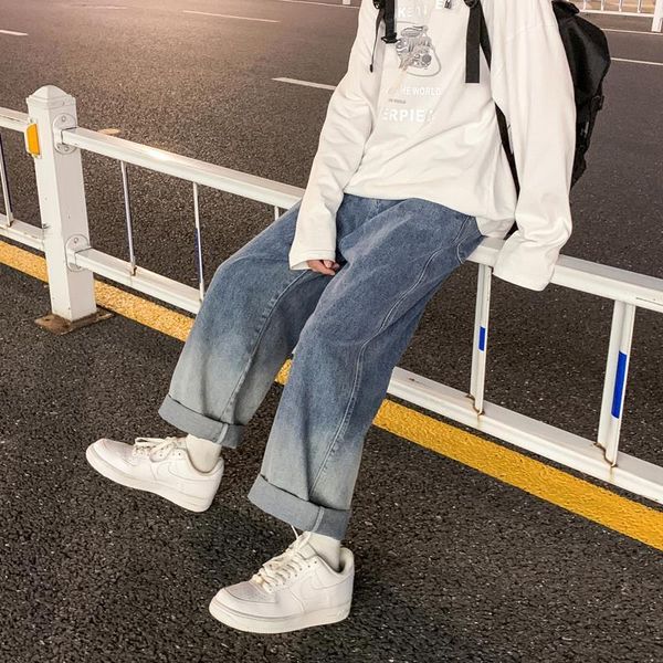 men's pants 2021 fashion individuality gradient jean men and women straight stripe denim pant bule/black man hip hop streetwear trouser
men's pants 2021 fashion individuality gradient jean men and women straight stripe denim pant bule/black man hip hop streetwear trouser