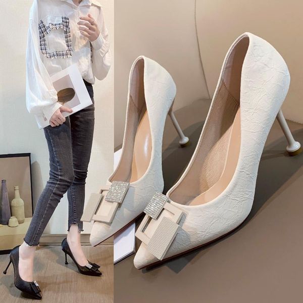 dress shoes style french girl high heels women rhinestone decoration design thin shallow mouth pointed toe casual pumps, Black
dress shoes style french girl high heels women rhinestone decoration design thin shallow mouth pointed toe casual pumps, Black