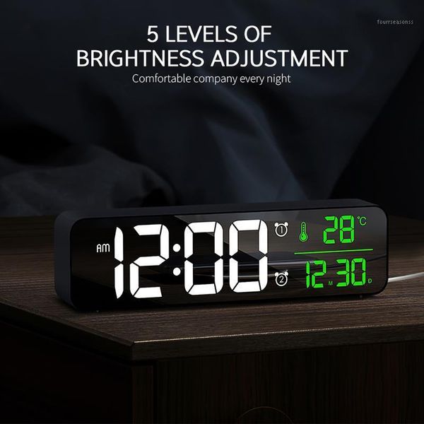 desk & table clocks electronic alarm clock noiseless design digital led large display mirror power off memory function built-in button batte
desk & table clocks electronic alarm clock noiseless design digital led large display mirror power off memory function built-in button batte
