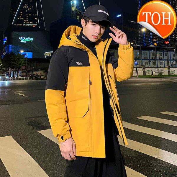 hooded men's warm brand winter down jacket color block fashion couple 90% white duck coat youth handsome loose windbreaker, Black
hooded men's warm brand winter down jacket color block fashion couple 90% white duck coat youth handsome loose windbreaker, Black