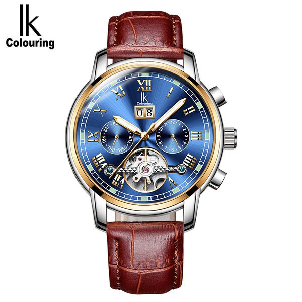 i colouring luxury men mechanical watches automatic leather band skeleton waterproof calendar clock, Slivery;brown
i colouring luxury men mechanical watches automatic leather band skeleton waterproof calendar clock, Slivery;brown