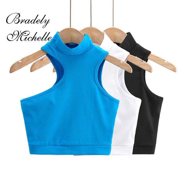 women's tanks & camis crop high collar irregular cropped knitted sleeveless off shoulder slim vest, White
women's tanks & camis crop high collar irregular cropped knitted sleeveless off shoulder slim vest, White
