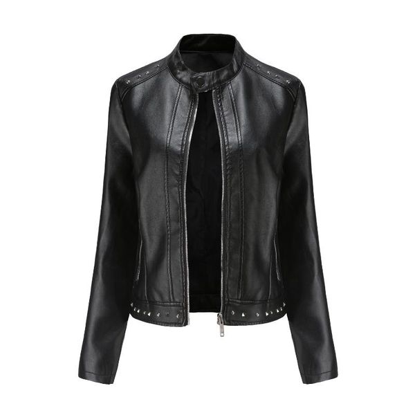 women's jackets 2021 fashion spring and autumn coat rivet stand-up collar leather jacket women pure color casual, Black;brown
women's jackets 2021 fashion spring and autumn coat rivet stand-up collar leather jacket women pure color casual, Black;brown