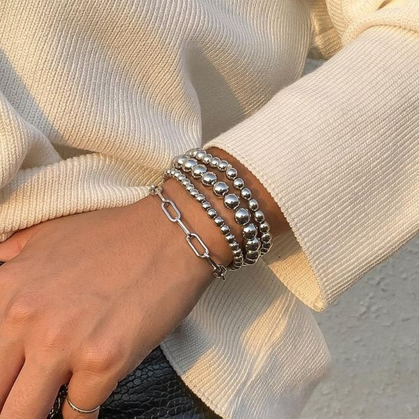 link, chain cosysail 4pcs/set stretchable bead bracelets for female men multi-layer simple big round beaded bracelet set party jewelry gift, Black
link, chain cosysail 4pcs/set stretchable bead bracelets for female men multi-layer simple big round beaded bracelet set party jewelry gift, Black