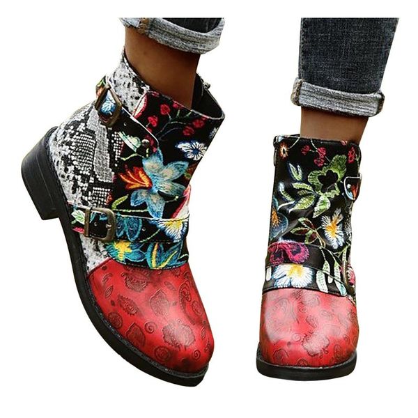 boots retro flowers splicing round toe zip cowboy for women shoes winter red waterproof platform belt buckle plus size, Black
boots retro flowers splicing round toe zip cowboy for women shoes winter red waterproof platform belt buckle plus size, Black