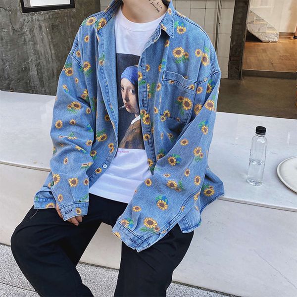 men's casual shirts shirt autumn little daisy men's long sleeve fashion handsome loose denim gd coat student h3j4 xthc, White;black
men's casual shirts shirt autumn little daisy men's long sleeve fashion handsome loose denim gd coat student h3j4 xthc, White;black