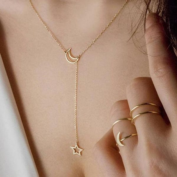 pendant necklaces women's necklace fashion simple moon star collarbone chain short neckchain wholesale accessories cute/romantic, Silver
pendant necklaces women's necklace fashion simple moon star collarbone chain short neckchain wholesale accessories cute/romantic, Silver