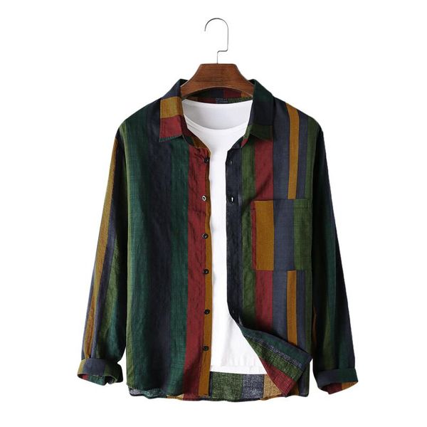 men's casual shirts 2021 fashion shirt contrast lapel mixcolor striped bottom long-sleeved for men blouse chemise, White;black
men's casual shirts 2021 fashion shirt contrast lapel mixcolor striped bottom long-sleeved for men blouse chemise, White;black