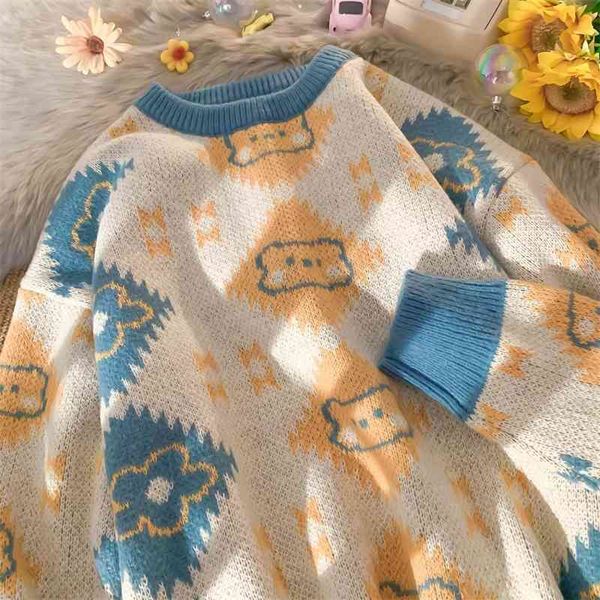 2021 retro y2k bear sweater coat female autumn new loose lazy fashion design sense of niche knitting couple tide brand, White;black
2021 retro y2k bear sweater coat female autumn new loose lazy fashion design sense of niche knitting couple tide brand, White;black