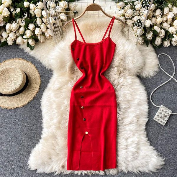 yuoomuoo spaghetti strap women dress split backless bodycon knit elegant single-breasted red party vestidos casual dresses, Black;gray
yuoomuoo spaghetti strap women dress split backless bodycon knit elegant single-breasted red party vestidos casual dresses, Black;gray