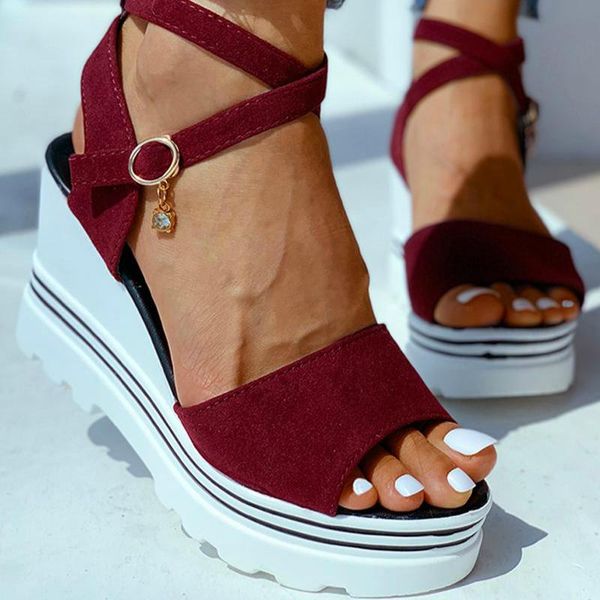 dress shoes summer women sandals platform wedges ankle strap buckle flock increasing height fashion casual ladies zapatos de mujer, Black
dress shoes summer women sandals platform wedges ankle strap buckle flock increasing height fashion casual ladies zapatos de mujer, Black