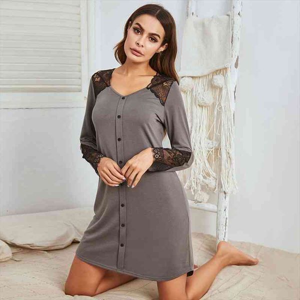 women nightdress sleepshirt lace mesh patchwork sleep shirts female nightgown long sleeve nightwear, Black;red
women nightdress sleepshirt lace mesh patchwork sleep shirts female nightgown long sleeve nightwear, Black;red