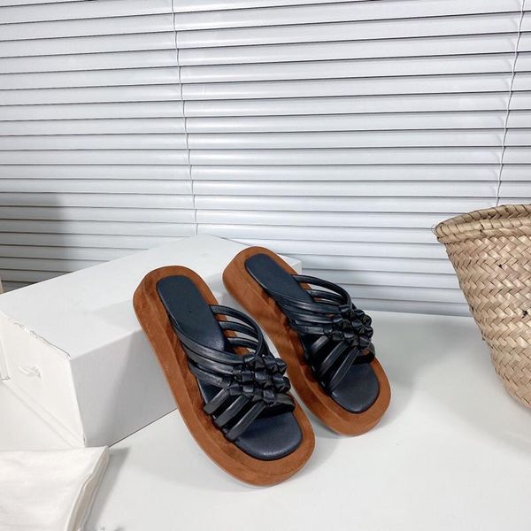slippers arrival summer women sandals soft leather slip on platform lady shoes wedge causal flips flops, Black
slippers arrival summer women sandals soft leather slip on platform lady shoes wedge causal flips flops, Black