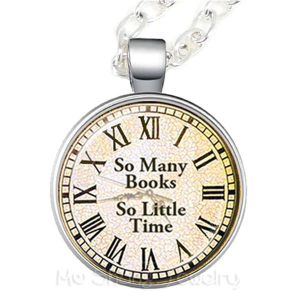 pendant necklaces so many books little time glass choker necklace gift for student friends motivating people famous aphorism, Silver
pendant necklaces so many books little time glass choker necklace gift for student friends motivating people famous aphorism, Silver