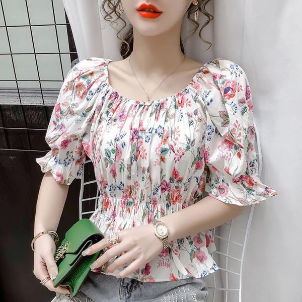 blouse women printed floral puff sleeve short-sleeved strapless chiffon shirt loose crop fashion off shoulder women's blouses & shi, White
blouse women printed floral puff sleeve short-sleeved strapless chiffon shirt loose crop fashion off shoulder women's blouses & shi, White