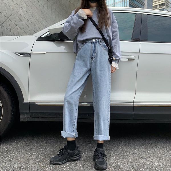 women's jeans women loose high waist woman streetwear korean fashion wide leg trousers denim womens street style casual soft, Blue
women's jeans women loose high waist woman streetwear korean fashion wide leg trousers denim womens street style casual soft, Blue