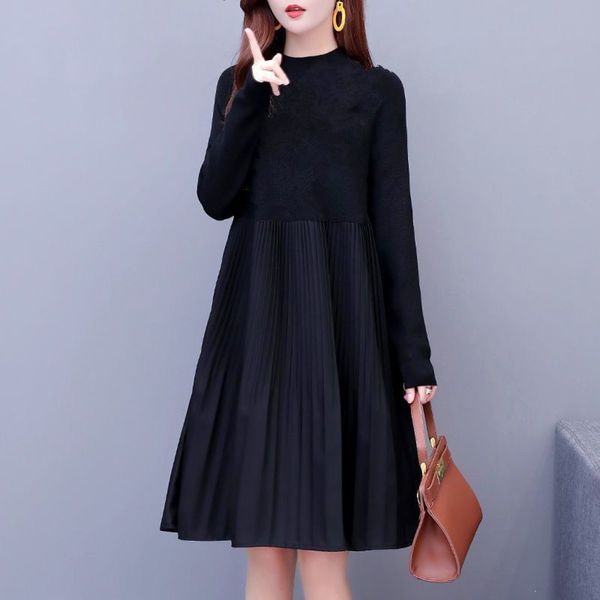 casual dresses dress autumn and winter women's long sleeve stitching loose a-line baby skirt to cover the belly zv3h, Black;gray
casual dresses dress autumn and winter women's long sleeve stitching loose a-line baby skirt to cover the belly zv3h, Black;gray