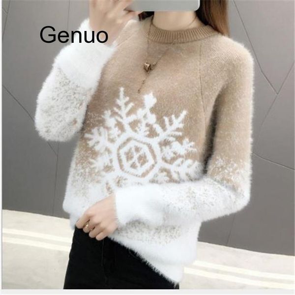 print snowflake christmas sweater pullovers women autumn spring knitted jumper female short cashmere plush 2021 swater women's sweater, White;black
print snowflake christmas sweater pullovers women autumn spring knitted jumper female short cashmere plush 2021 swater women's sweater, White;black