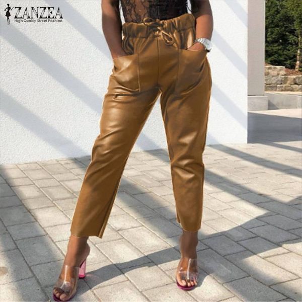 women's pants & capris zanzea pu leather trousers stylish autumn casual elastic waist long pantalon palazzo female solid turnip plus si, Black;white
women's pants & capris zanzea pu leather trousers stylish autumn casual elastic waist long pantalon palazzo female solid turnip plus si, Black;white