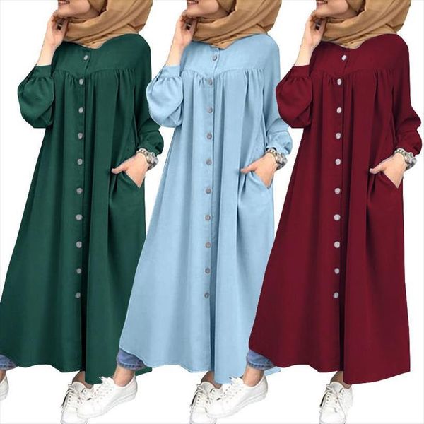 muslim shirt turkish sundress women dress casual long sleeve maxi vestidos female button robe femme plus size 5xl, Black;gray
muslim shirt turkish sundress women dress casual long sleeve maxi vestidos female button robe femme plus size 5xl, Black;gray