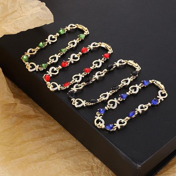 link, chain 2021 4 colors beautiful bracelet for women colorful austrian crystal fashion heart female gifts wholesale, Black
link, chain 2021 4 colors beautiful bracelet for women colorful austrian crystal fashion heart female gifts wholesale, Black
