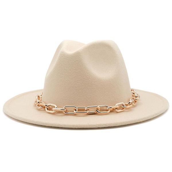 stingy brim hats gold chain belt fedora hat women wide solid color felt winter panama jazz fashion, Blue;gray
stingy brim hats gold chain belt fedora hat women wide solid color felt winter panama jazz fashion, Blue;gray