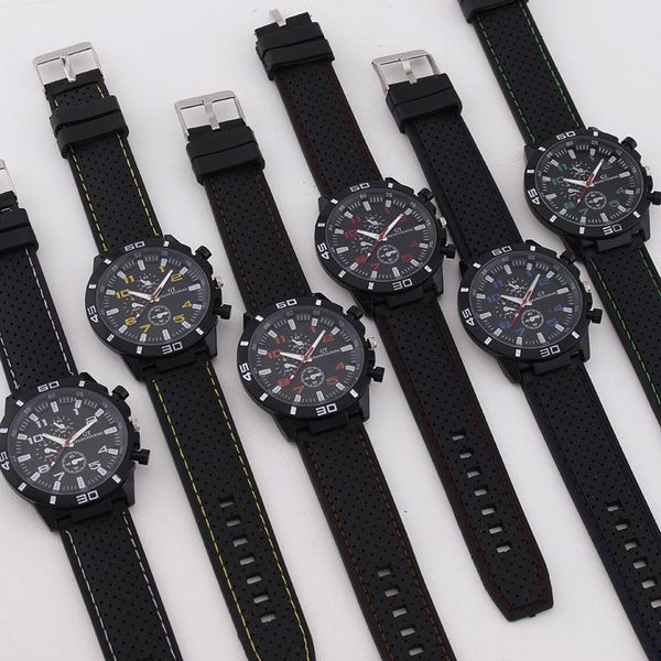 wristwatches exported sports three-eyed silicone watch strap men's quartz, Slivery;brown
wristwatches exported sports three-eyed silicone watch strap men's quartz, Slivery;brown