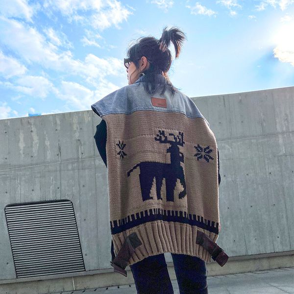 women's vests streetwear clothes spring knit stitching plus size sleeveless trend vintage loose all-match aqls, Black;white
women's vests streetwear clothes spring knit stitching plus size sleeveless trend vintage loose all-match aqls, Black;white