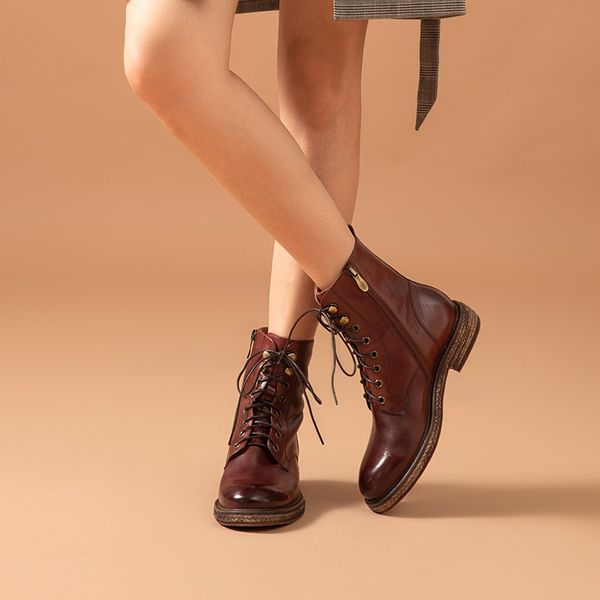 boots fashion ankle women genuine cow leather waxing round toe rope sole lace-up winter lady boots handmade 03649, Black
boots fashion ankle women genuine cow leather waxing round toe rope sole lace-up winter lady boots handmade 03649, Black