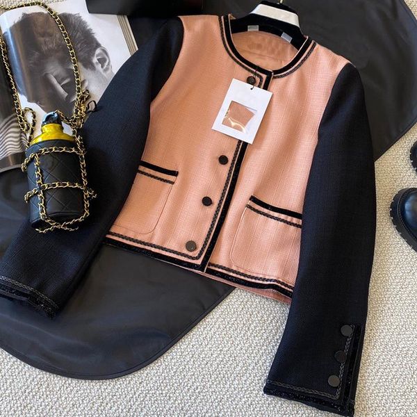 women's jackets fashion temperament pink patchwork black short for women 3d-button o-neck long sleeve coat lady 2021 spring, Black;brown
women's jackets fashion temperament pink patchwork black short for women 3d-button o-neck long sleeve coat lady 2021 spring, Black;brown