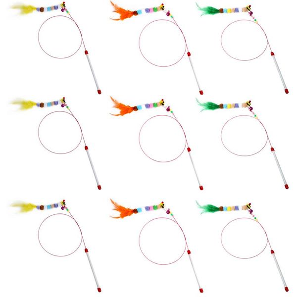 cat toys 9pcs teaser feather kitten funny colorful rod wand pet interactive stick supplies
cat toys 9pcs teaser feather kitten funny colorful rod wand pet interactive stick supplies