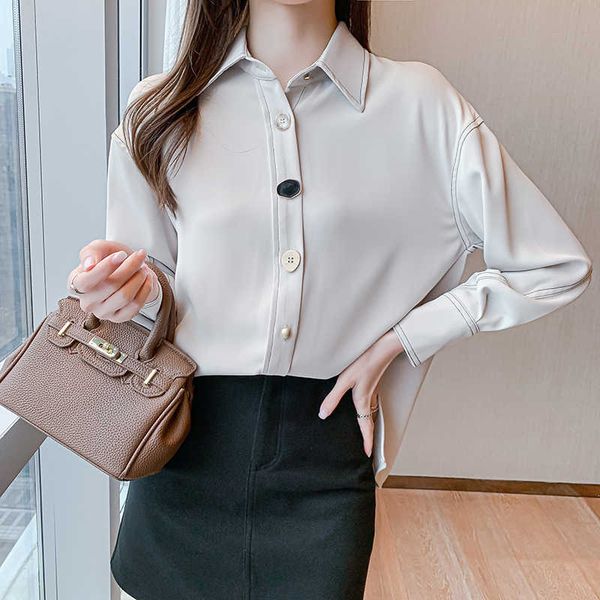 korean women shirts chiffon blouses female long sleeve for white polo neck plus size woman ol 210604
korean women shirts chiffon blouses female long sleeve for white polo neck plus size woman ol 210604