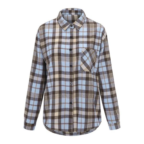women's jackets autumn ladies long sleeve loose casual plaid lapel mid-length shirt college jacket coat fall clothes for women veste fe, Black;brown
women's jackets autumn ladies long sleeve loose casual plaid lapel mid-length shirt college jacket coat fall clothes for women veste fe, Black;brown