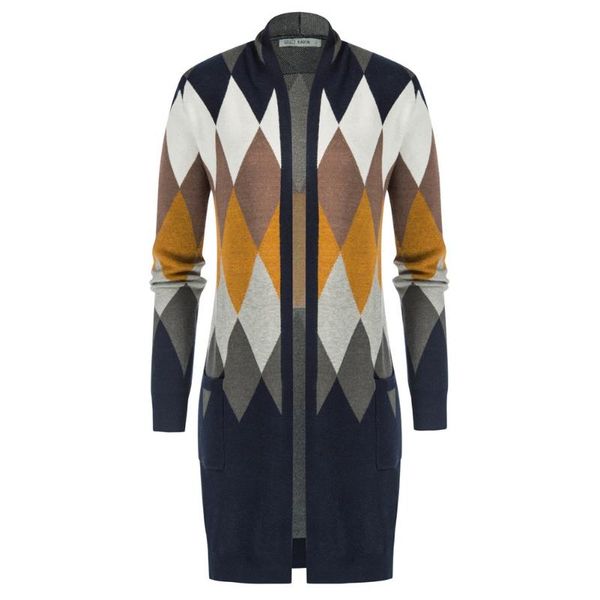 women's jackets women diamond pattern cardigan sweater thigh length knitwear long-sleeved check, Black;brown
women's jackets women diamond pattern cardigan sweater thigh length knitwear long-sleeved check, Black;brown