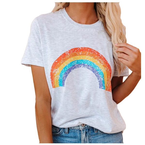 women's t-shirt rainbow print fashion t-shirts woman oversized o-neck casual short sleeve 2021 summer camisetas de mujer, White
women's t-shirt rainbow print fashion t-shirts woman oversized o-neck casual short sleeve 2021 summer camisetas de mujer, White