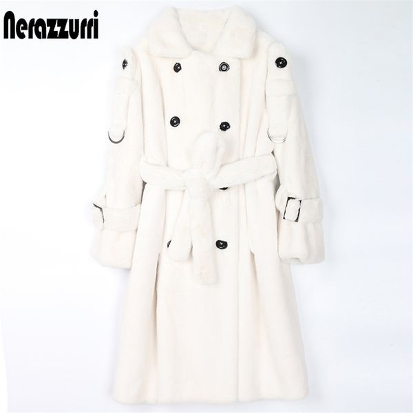 nerazzurri long warm fluffy faux fur trench coat for women double breasted pink white green winter korean fashion belt 2022 211123, Black
nerazzurri long warm fluffy faux fur trench coat for women double breasted pink white green winter korean fashion belt 2022 211123, Black