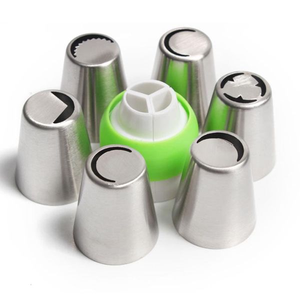 cake tools 7pcs/set stainless steel russian tulip icing piping nozzle + 1 purple green adaptor converter cream flower decorating tips
cake tools 7pcs/set stainless steel russian tulip icing piping nozzle + 1 purple green adaptor converter cream flower decorating tips