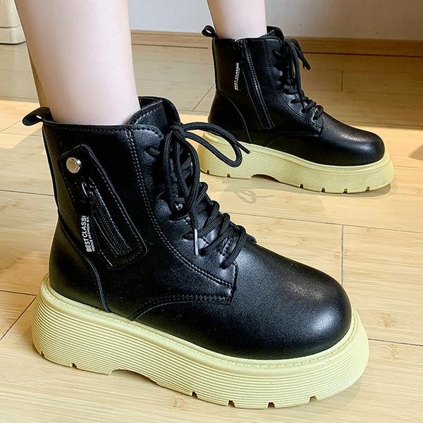boots mid-heel lace-up motorcycle punk 2021 thick-soled fashion pu leather zipper winter warm ankle mujer zapatos, Black
boots mid-heel lace-up motorcycle punk 2021 thick-soled fashion pu leather zipper winter warm ankle mujer zapatos, Black