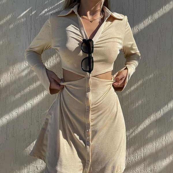 casual dresses fashion women dress long sleeve turn-down collar slim hollow out single-breasted clothes summer, Black;gray
casual dresses fashion women dress long sleeve turn-down collar slim hollow out single-breasted clothes summer, Black;gray