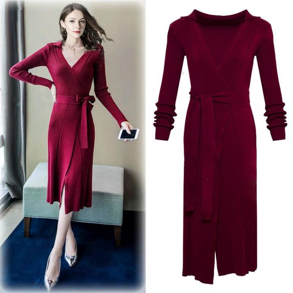 casual dresses spring autumn women fashion v-neck solid collect waist sashes slim long sleeve knitted dress for one-piece, Black;gray
casual dresses spring autumn women fashion v-neck solid collect waist sashes slim long sleeve knitted dress for one-piece, Black;gray