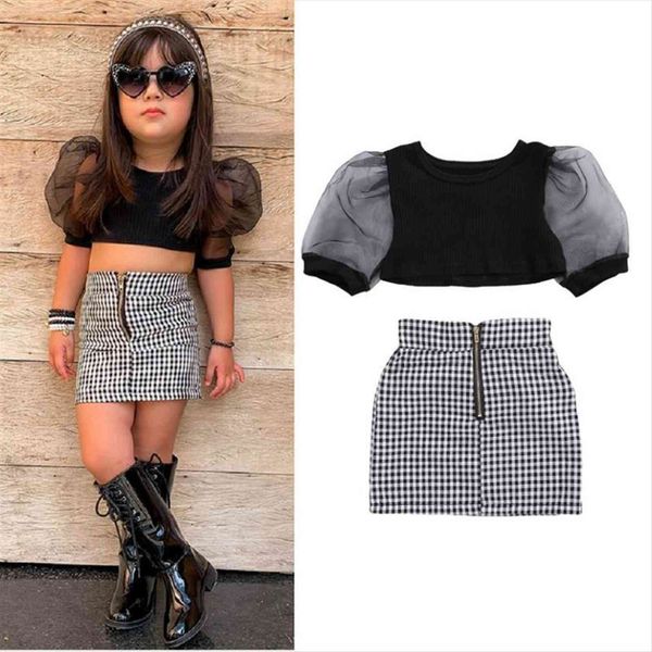 fashion toddler baby girls clothes kids summer puff sleeve mesh t shirts plaid print zipper skirt outfit sets 1, White
fashion toddler baby girls clothes kids summer puff sleeve mesh t shirts plaid print zipper skirt outfit sets 1, White