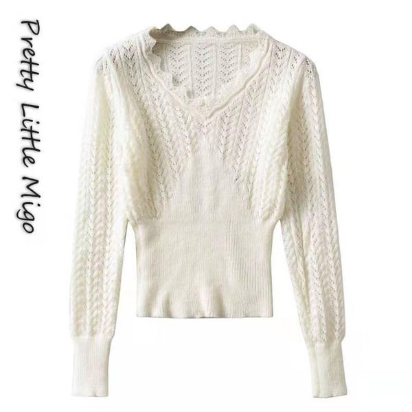 pretty little migo lettuce trim v neck slim fitted solid knit women spring french elegant long sleeve pulloverss women's sweaters, White;black
pretty little migo lettuce trim v neck slim fitted solid knit women spring french elegant long sleeve pulloverss women's sweaters, White;black