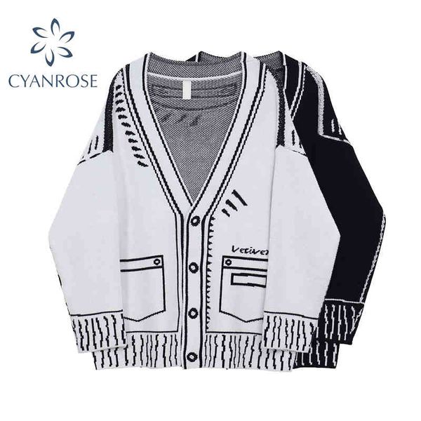cardigan sweater women's autumn and winter single breasted long sleeve v neck knitted jacket coat fashion oversized sweater 210417, White;black
cardigan sweater women's autumn and winter single breasted long sleeve v neck knitted jacket coat fashion oversized sweater 210417, White;black