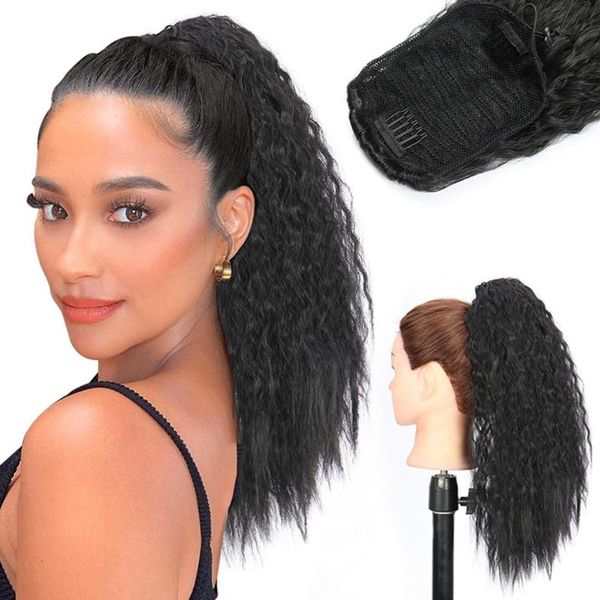 synthetic wigs beiyufei long wavy afro kinky curly hair ponytail 18" drawstring hairpieces with two plastic combs, Black
synthetic wigs beiyufei long wavy afro kinky curly hair ponytail 18" drawstring hairpieces with two plastic combs, Black