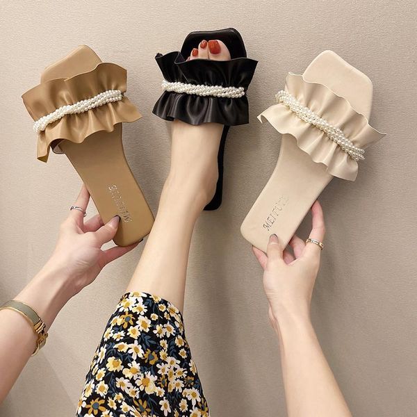 flat shoes female ladies' slippers slipers women luxury slides string bead 2021 designer fabric basic pu rubber casual, Black
flat shoes female ladies' slippers slipers women luxury slides string bead 2021 designer fabric basic pu rubber casual, Black