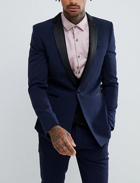 men's suits & blazers 3-piece suit one buttons slim fit wedding party blazer tux vest trousers, White;black
men's suits & blazers 3-piece suit one buttons slim fit wedding party blazer tux vest trousers, White;black