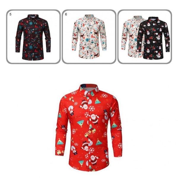 men's casual shirts lightweight simple snowflakes snowman print shirt single breasted men smooth streetwear, White;black
men's casual shirts lightweight simple snowflakes snowman print shirt single breasted men smooth streetwear, White;black