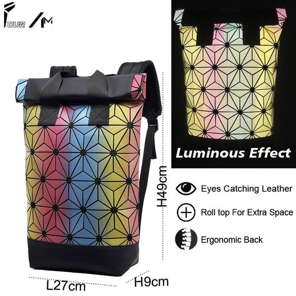 backpack holographic camuflage pattern roll luminous geometric casual urban rucksack
backpack holographic camuflage pattern roll luminous geometric casual urban rucksack