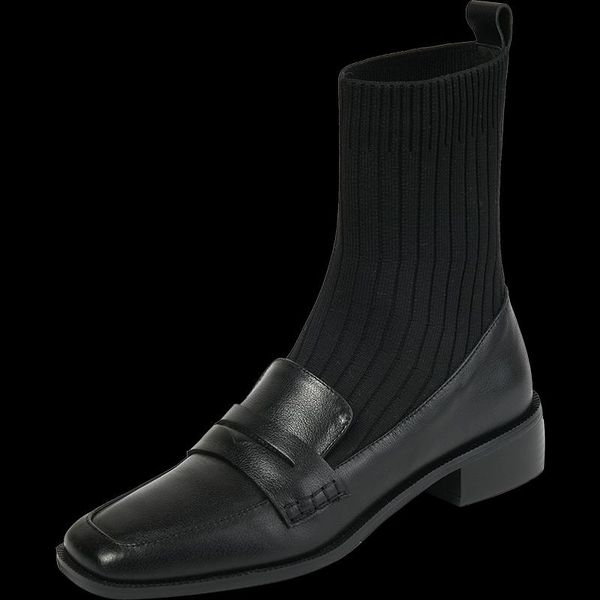 boots working casual low heels basic women ankle genuine leather knitting sock autumn winter classic shoes woman, Black
boots working casual low heels basic women ankle genuine leather knitting sock autumn winter classic shoes woman, Black